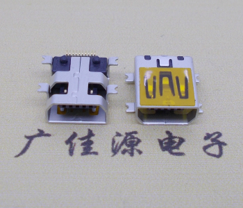 鄂州迷你USB插座,MiNiUSB母座,10P/全贴片带固定柱母头