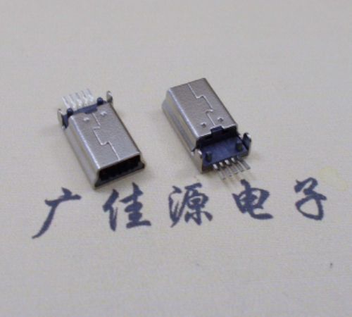 鄂州MINI USB公头 5pin端子贴板带柱 10.7mm体长