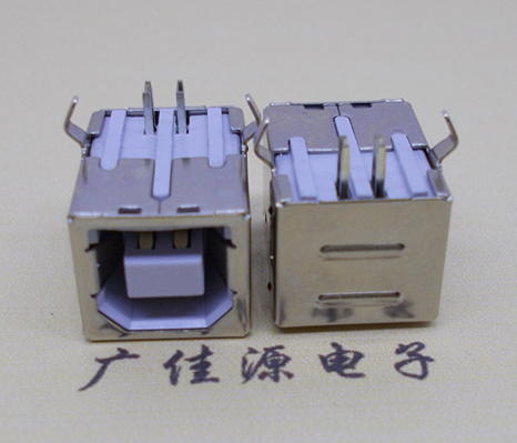 鄂州USB BF90度母座 打印机接口 卧式插板DIP白胶