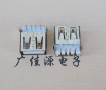 鄂州USB母座接口 AF90度沉板1.9引脚4P插件白胶芯直边