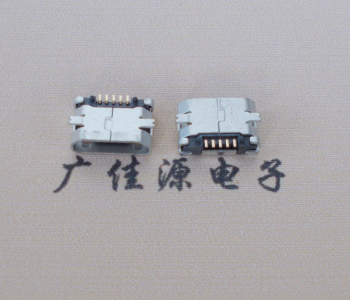鄂州Micro USB平口全贴板 鱼叉脚5.0长带定位柱加焊盘