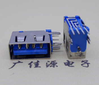 鄂州USB 测插2.0母座 短体10.0MM 接口 蓝色胶芯