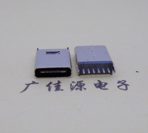 鄂州直立式插板Type-C6p母座连接器高H=10.0mm