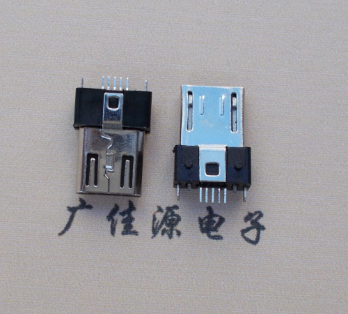 鄂州MICRO USB 5P公头B型SMT贴板带柱