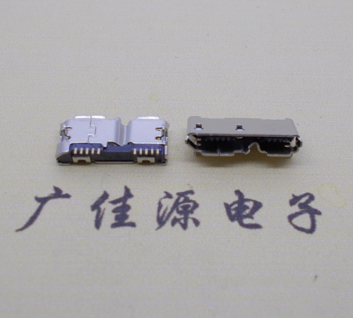 鄂州micro usb 3.0母座双接口10pin卷边两个固定脚 