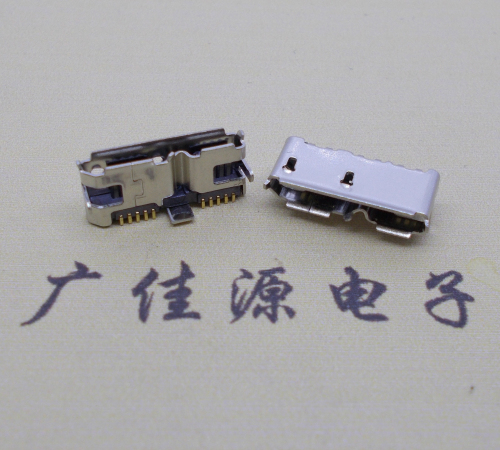 鄂州 双接口micro usb3.0母座有卷边10pin三个固定脚插板