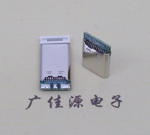 鄂州USB TYPE-C24P公头带PCB板三个焊点 外壳拉伸式单充电款